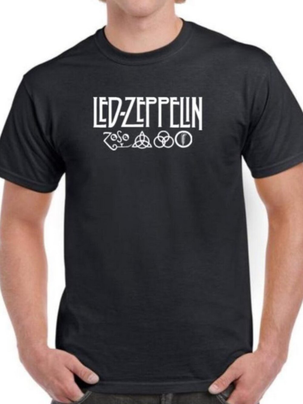 Led Zeppelin Men Black Graphic Tee - Classic Band Logo NWOT, XL